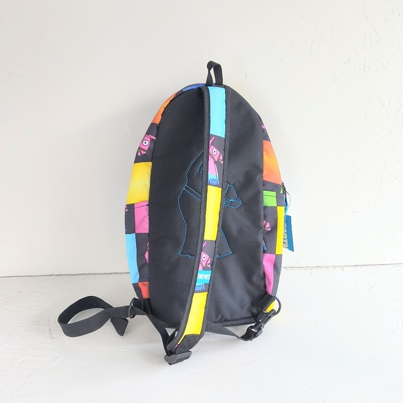 FORTNITE | New Unisex Amplify Rainbow Checkered Sling School Backpack - Picture 7 of 10